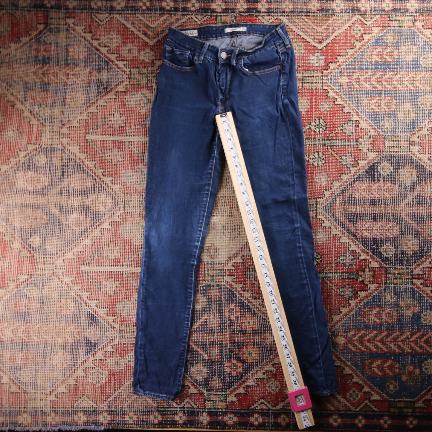 Levi's 711 Red Tab W28 L32 Skinny Blue Denim Jeans