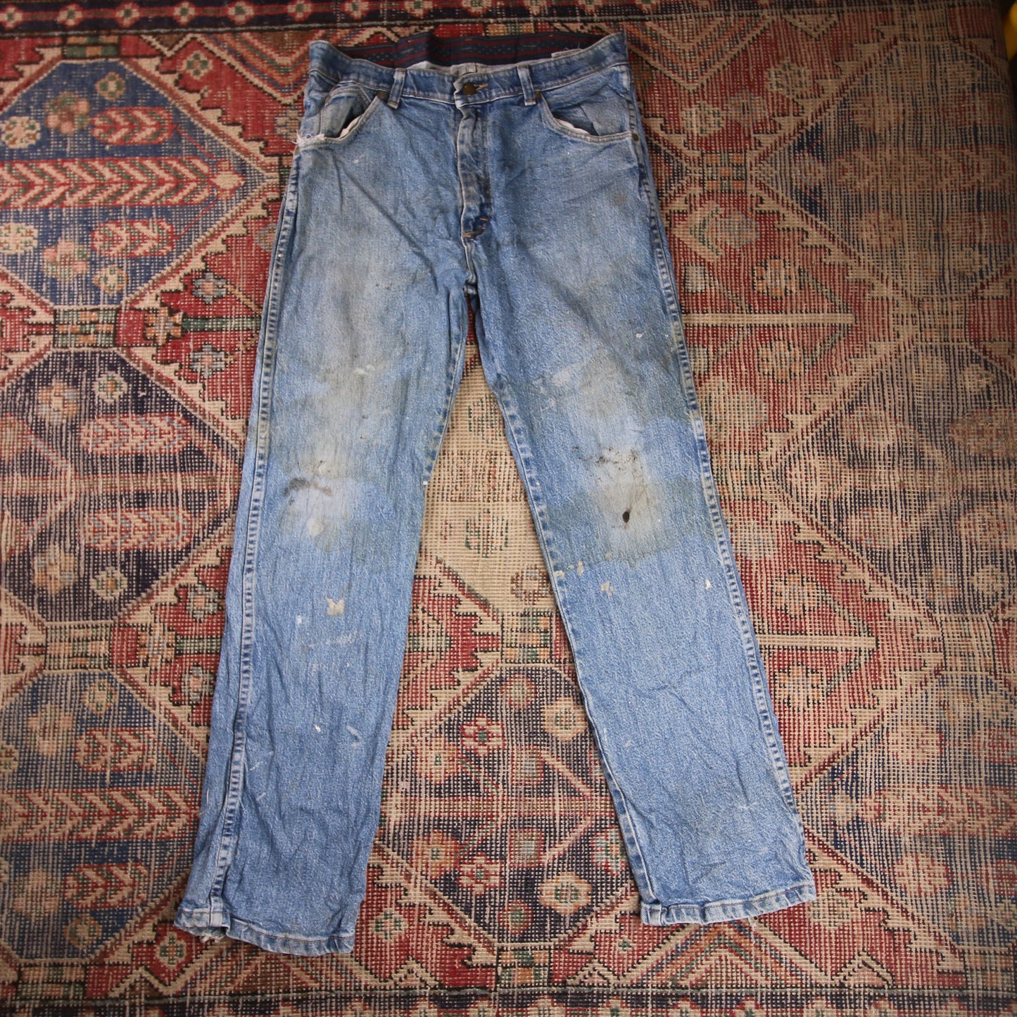 Wrangler W32 L29 Straight Leg Regular Fit Blue Denim Jeans