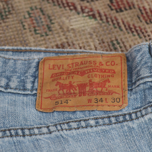 Levi's 514 W34 L29 Straight Leg Blue Denim Jeans
