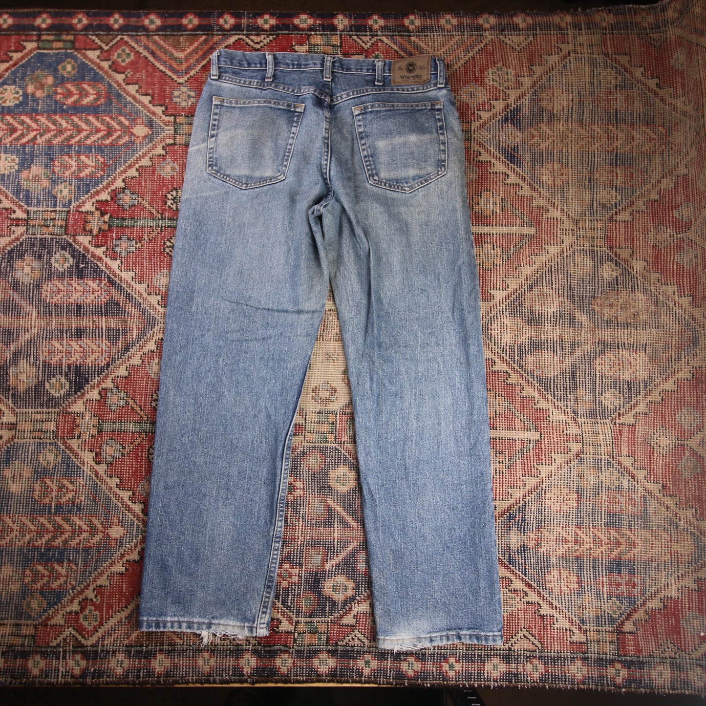 Wrangler W34 L30 Straight Leg Loose Fit Blue Denim Jeans