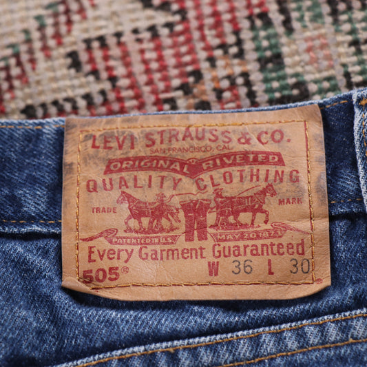 Levi's 505 Red Tab W30 L29 Straight Leg Regular Fit Blue Denim Jeans