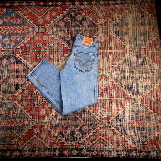 Levi's 550 W28 L30 Tapered Leg Relaxed Fit Blue Denim Jeans