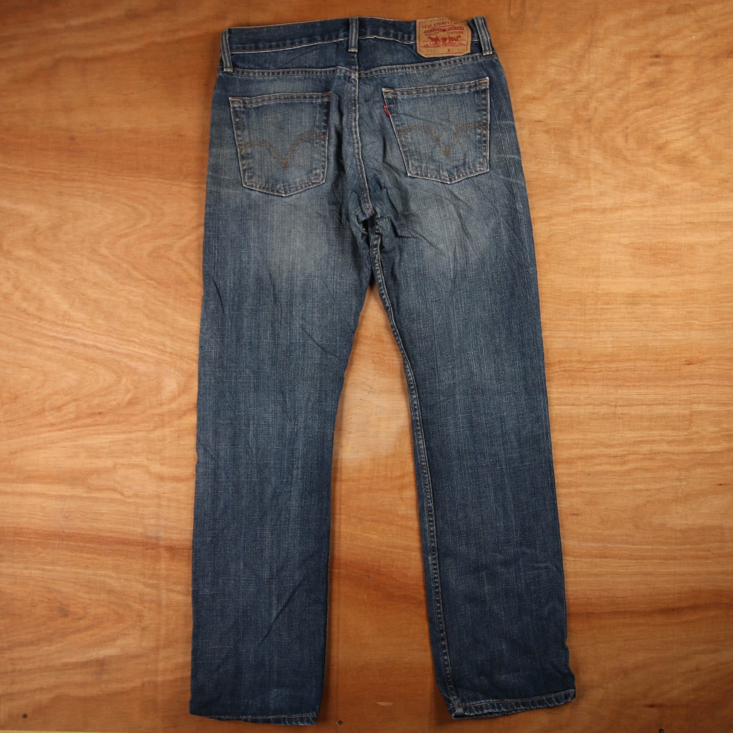 Levi's 514 Red Tab W32 L32 Straight Leg Blue Denim Jeans