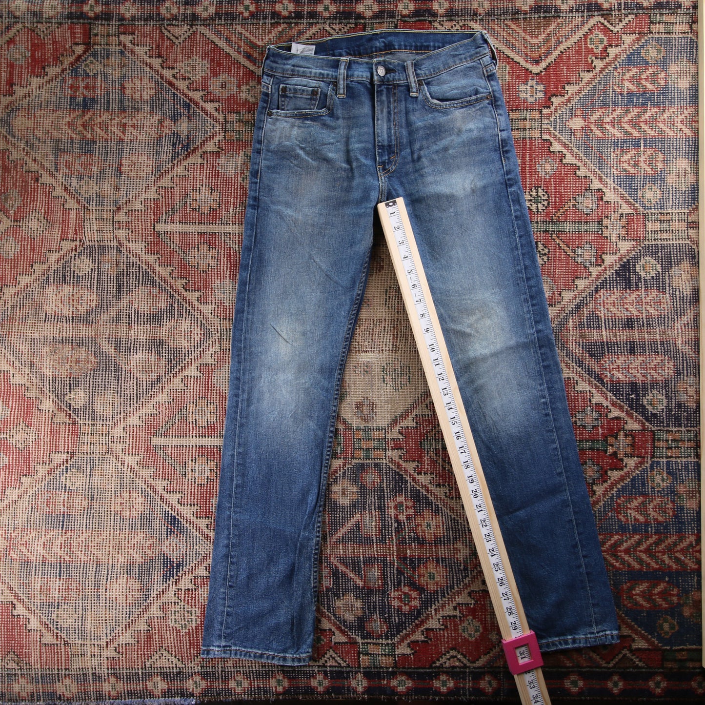 Levi's 513 Red Tab W30 L31 Straight Leg Slim Fit Blue Denim Jeans