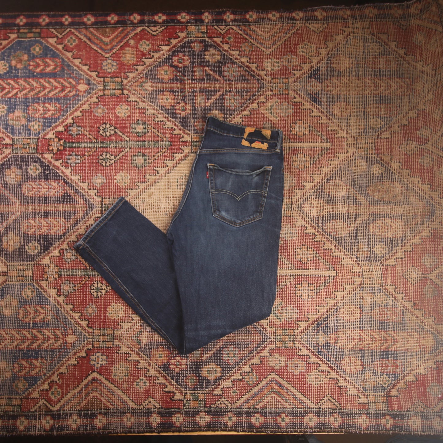 Levi's W36 L30 Straight Leg Classic Ripped Style Blue Denim Jeans