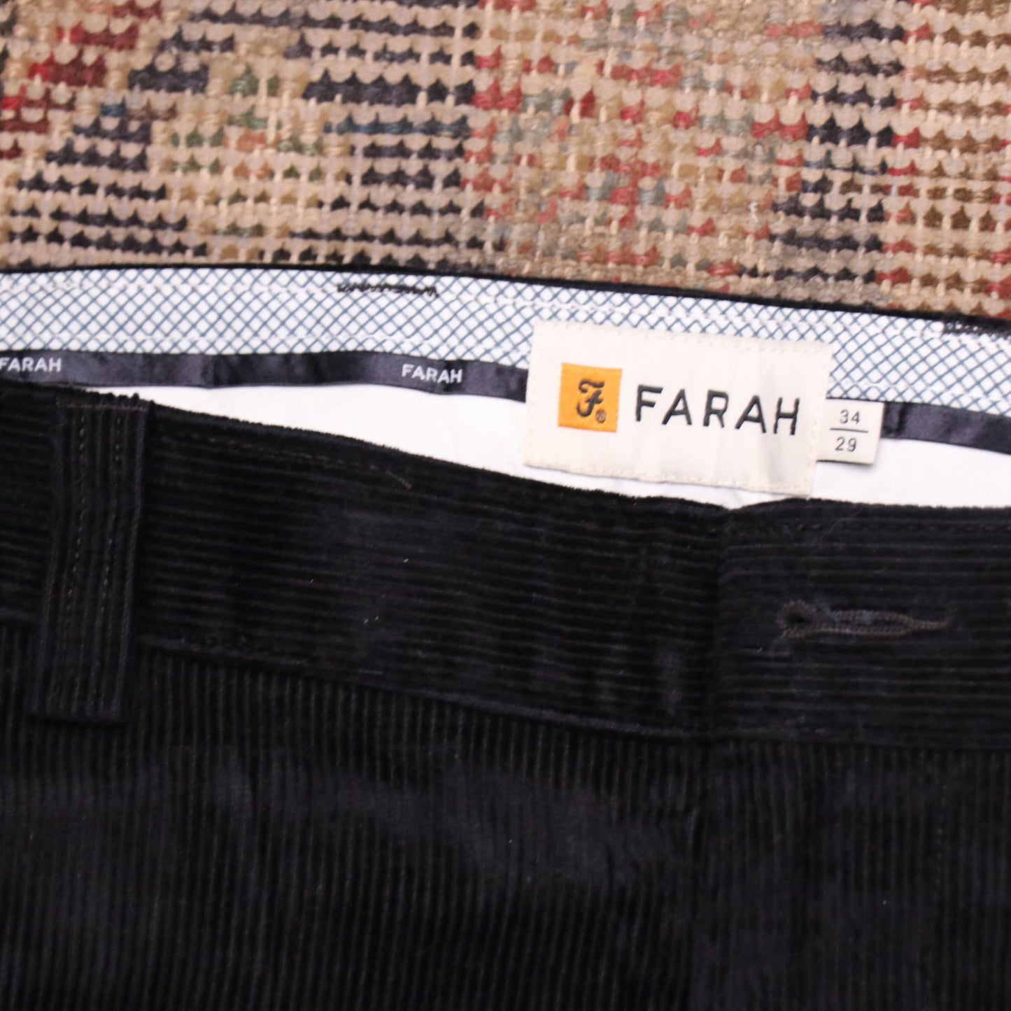 Unbranded W34 L28 Straight Leg Blue Corduroy Trousers