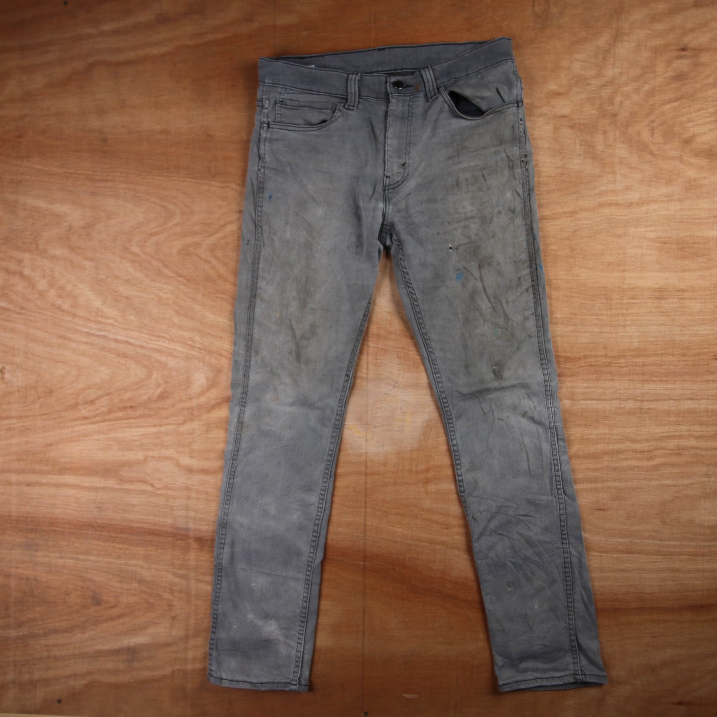 Levi's 505 Black Tab W28 L30 Straight Leg Regular Fit Grey Denim Jeans