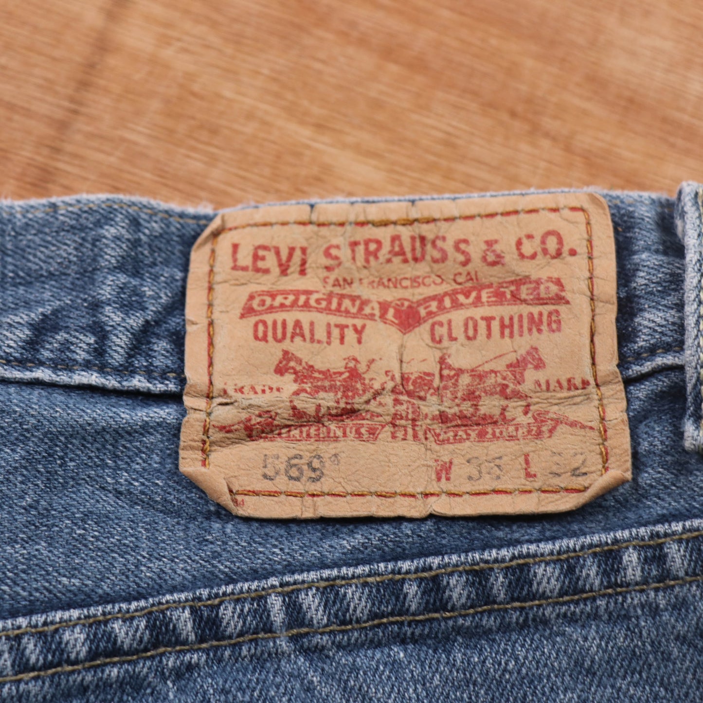 Levi's 569 Red Tab W34 L30 Straight Leg Loose Fit Blue Denim Jeans