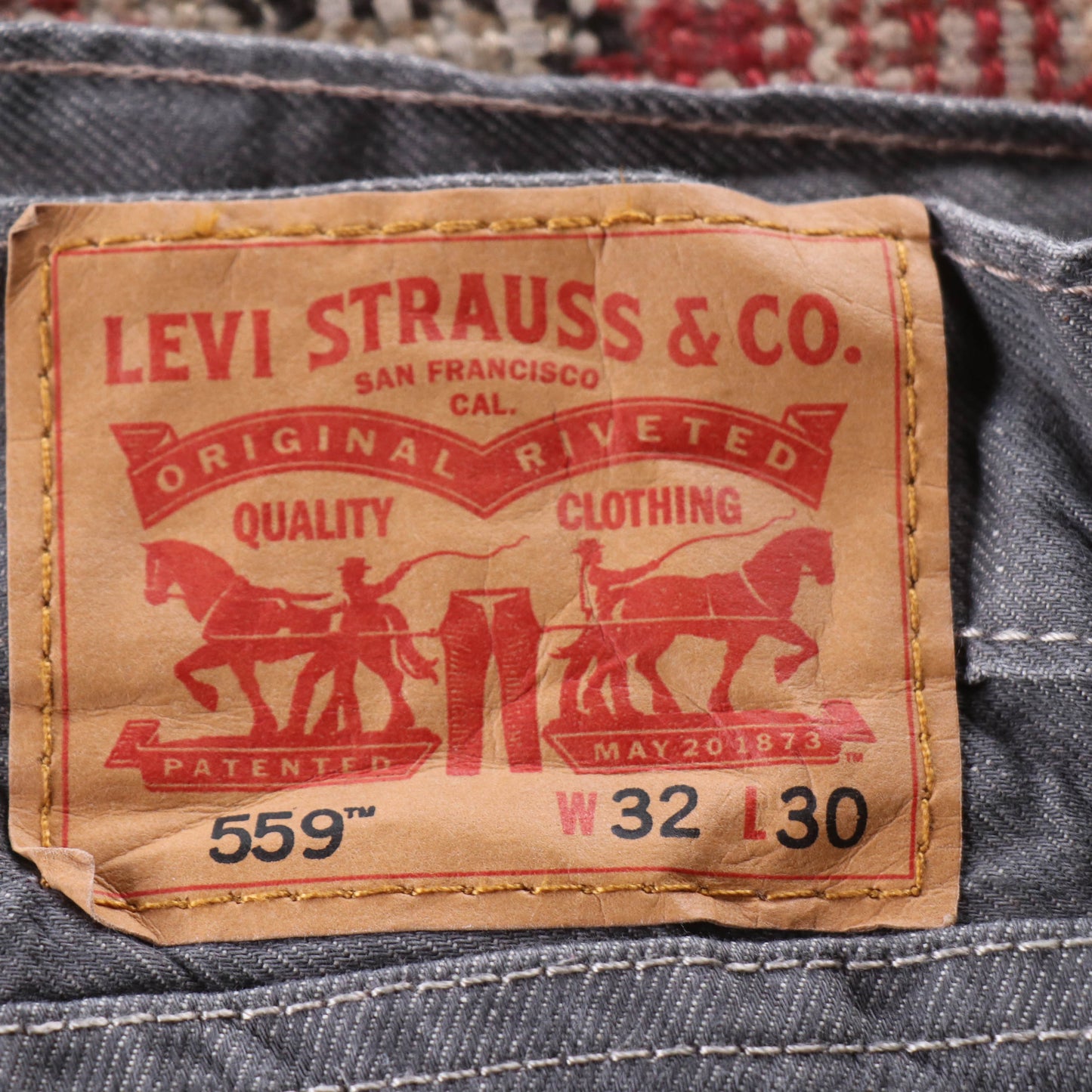 Levi's 559 Red Tab W32 L29 Straight Leg Relaxed Fit Grey Denim Jeans