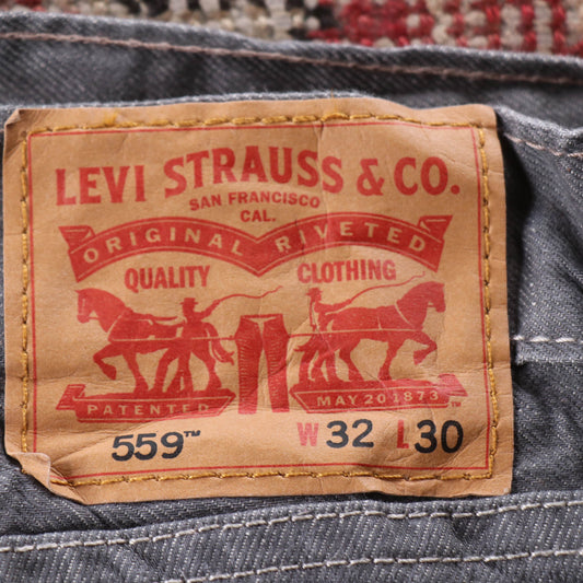 Levi's 559 Red Tab W32 L29 Straight Leg Relaxed Fit Grey Denim Jeans