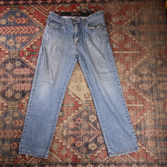 Lee W32 L28 Straight Leg Regular Fit Blue Denim Jeans