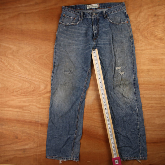 Levi's 559 Red Tab W34 L559 Straight Leg Relaxed Fit Blue Denim Jeans