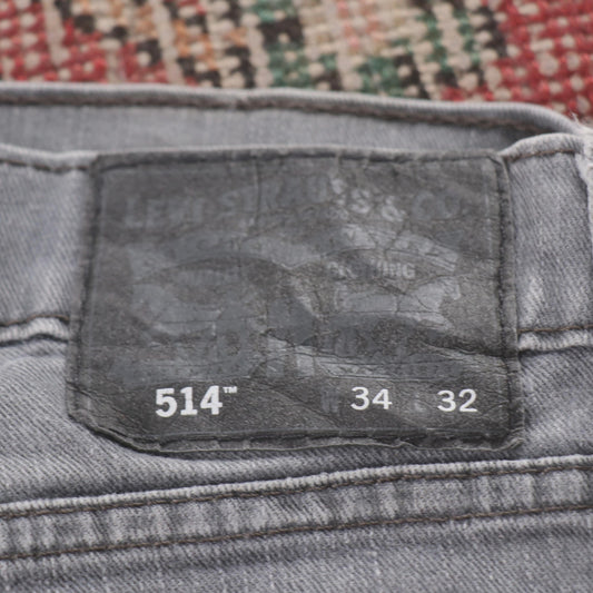 Levi's 514 W34 L30 Straight Leg Grey Denim Jeans