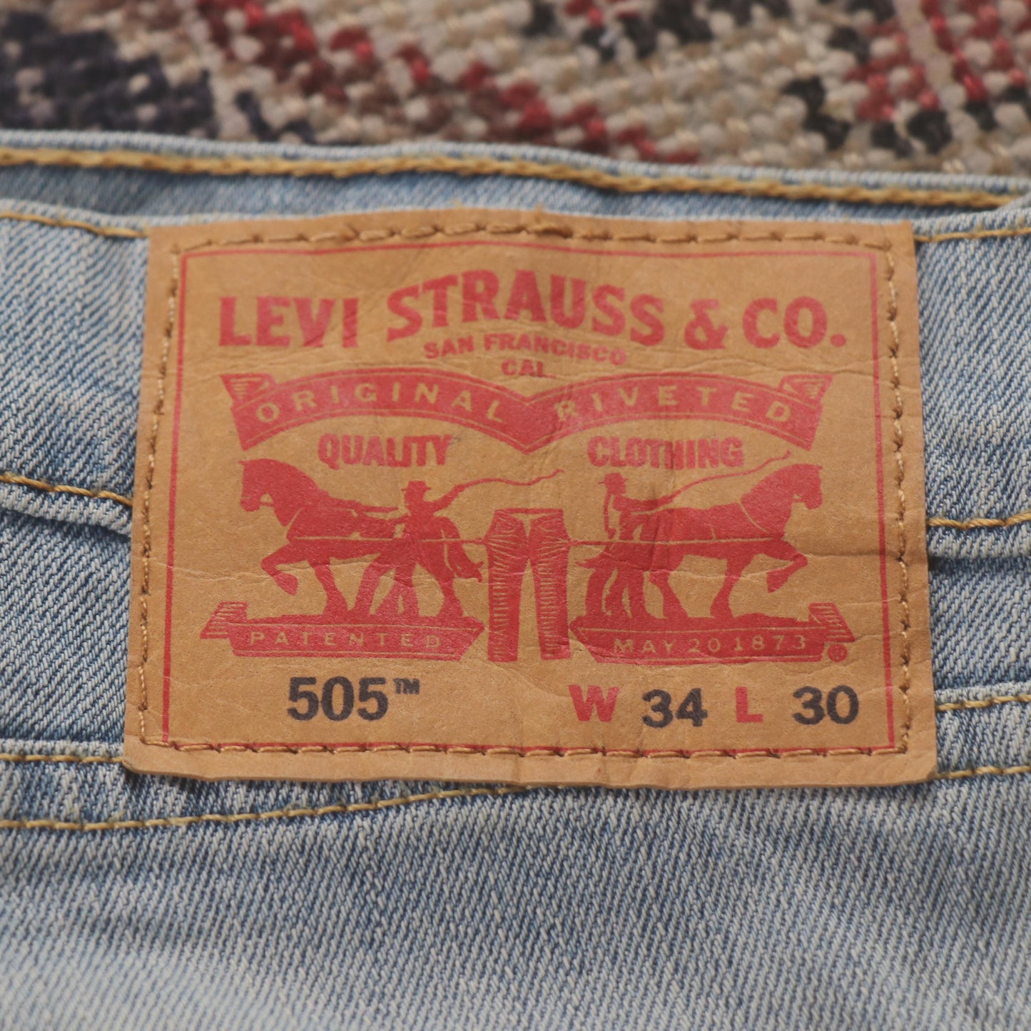 Levi's 505 W34 L30 Straight Leg Regular Fit Blue Denim Jeans