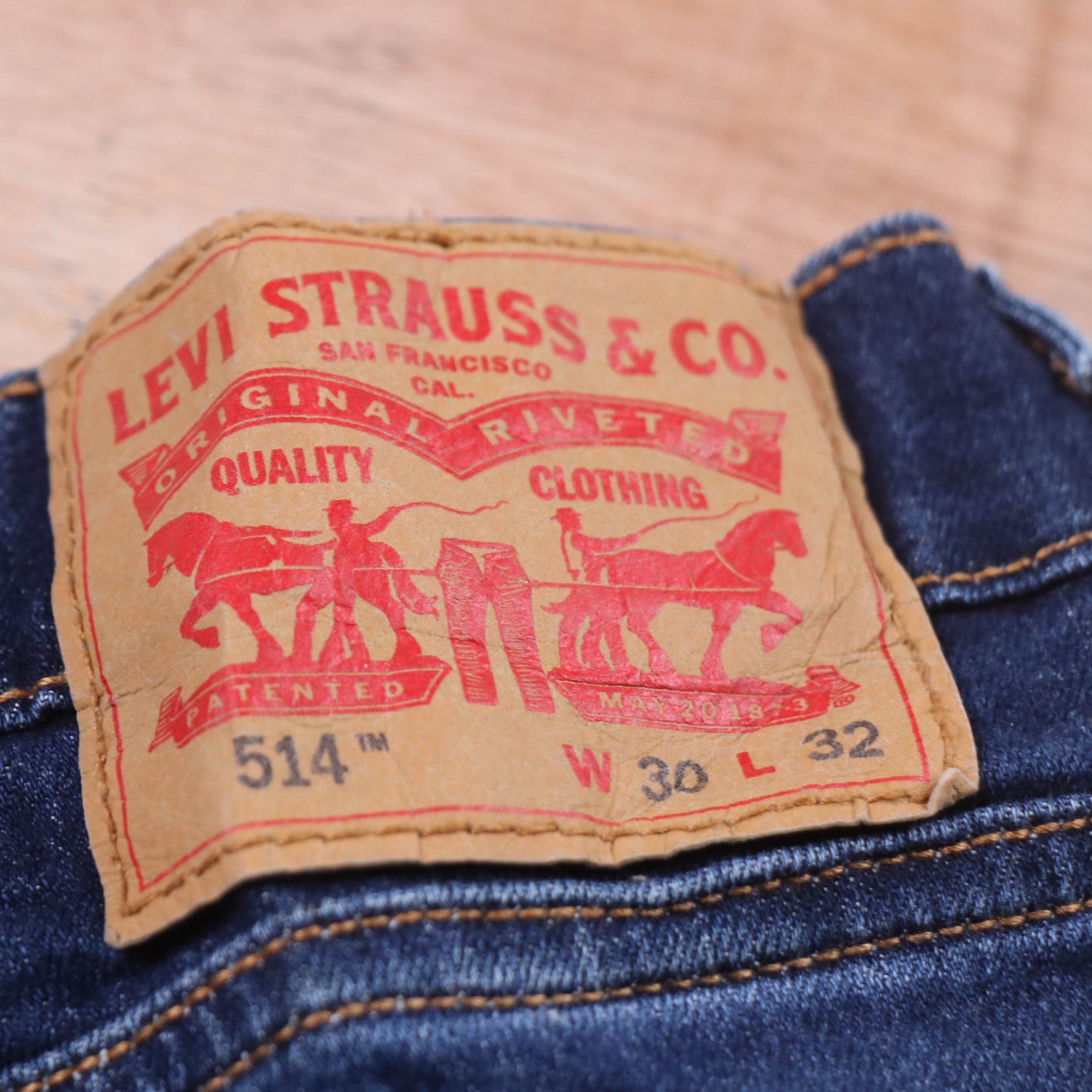Levi's 514 Red Tab W30 L30 Straight Leg Blue Denim Jeans