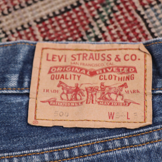 Levi's 508 W32 L33 Tapered Leg Regular Fit Blue Denim Jeans