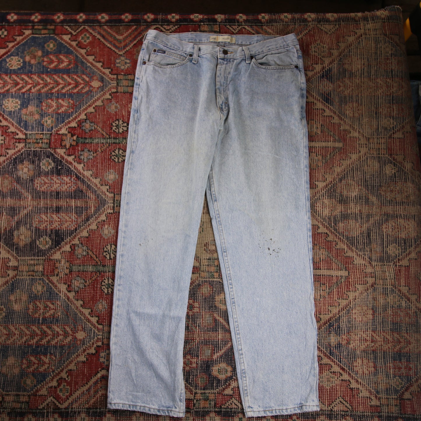 Lee W38 L30 Tapered Leg Loose Fit Blue Denim Jeans