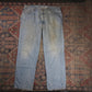 Levi's W42 L31 Tapered Leg Loose Fit Classic Ripped Style Blue Denim Jeans