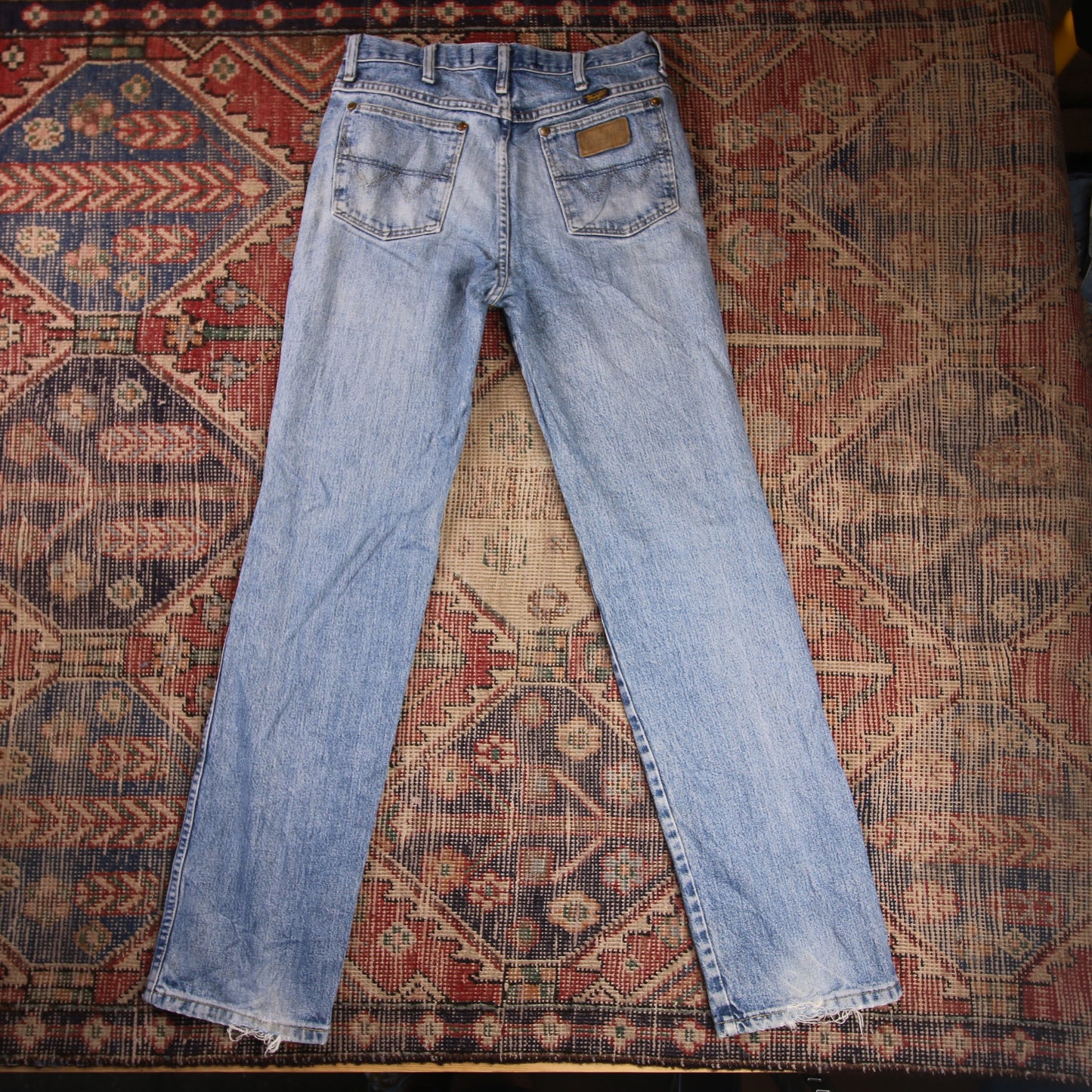 Wrangler W30 L33 Straight Leg Relaxed Fit Blue Denim Jeans