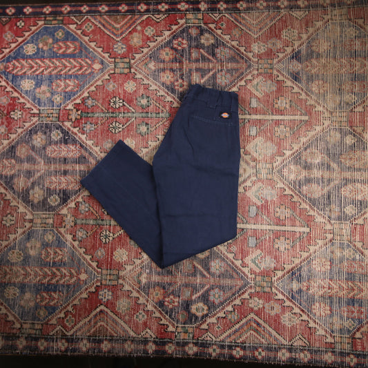Dickies W30 L30 Straight Leg Slim Fit Blue Cotton Blend Trousers