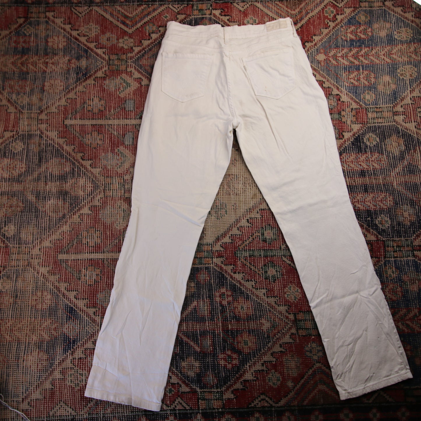 Levi's 505 W30 L30 Straight Leg Regular Fit White Denim Jeans