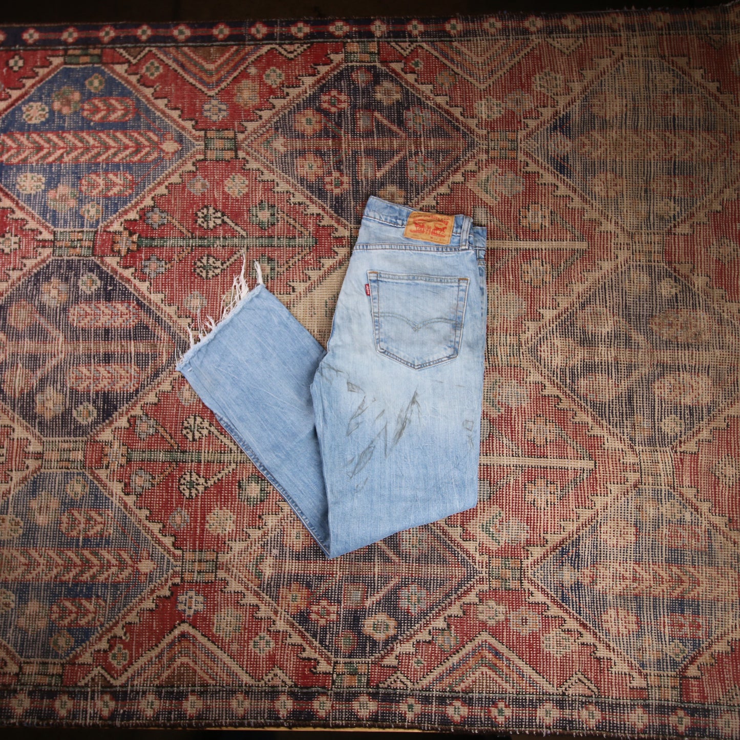 Levi's 541 W32 L29 Tapered Leg Distressed Style Blue Denim Jeans