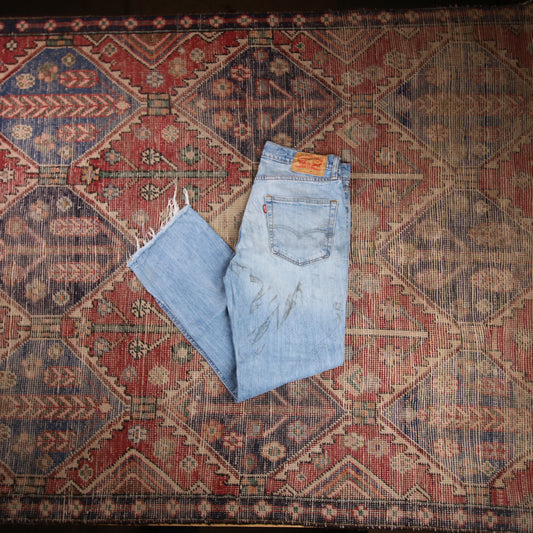 Levi's 541 W32 L29 Tapered Leg Distressed Style Blue Denim Jeans