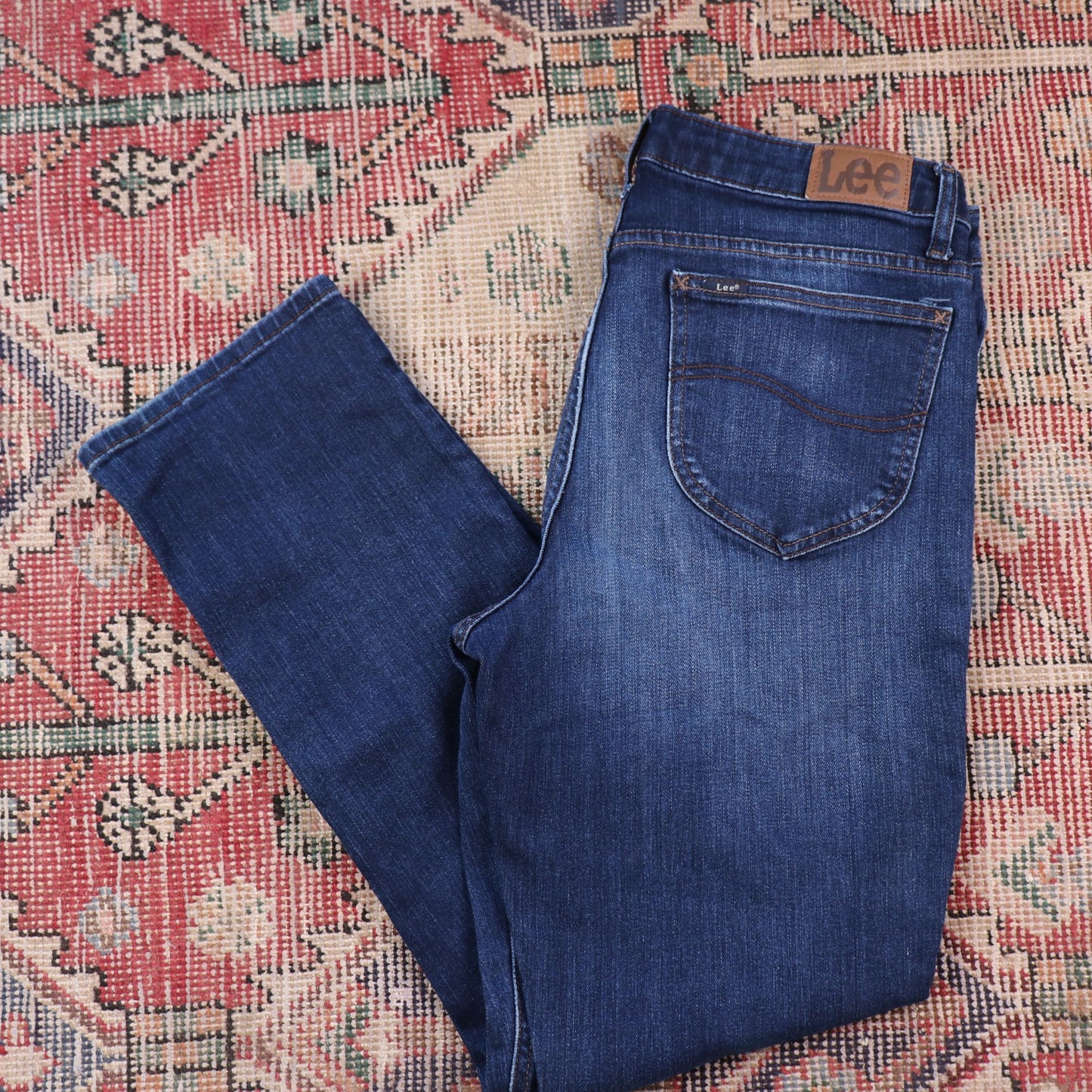 Lee W30 L28 Straight Leg Blue Denim Jeans