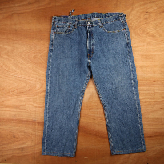 Levi's 505 Red Tab W40 L25 Straight Leg Regular Fit Blue Denim Jeans
