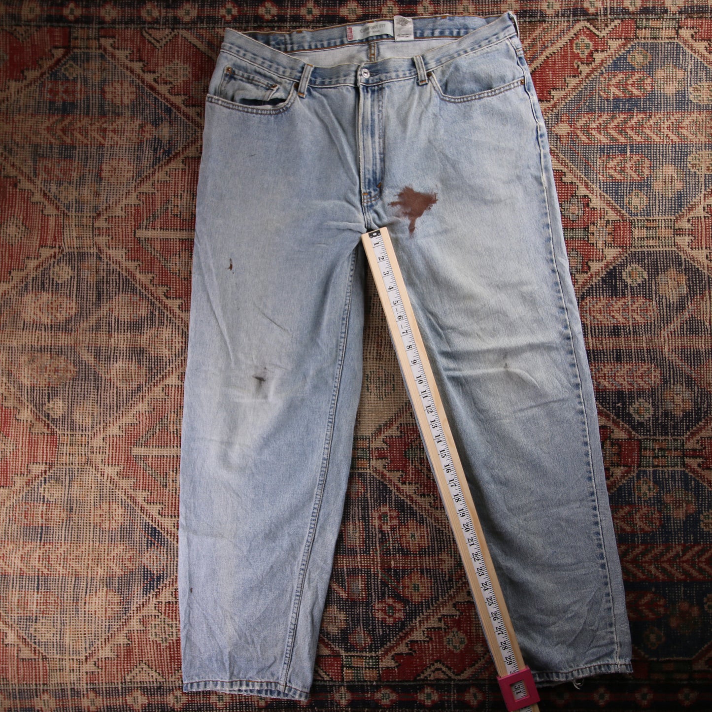 Levi's 569 Red Tab W40 L31 Straight Leg Loose Fit Blue Denim Jeans
