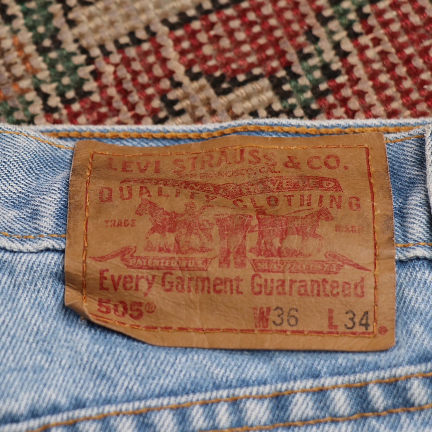 Levi's 505 W34 L33 Straight Leg Regular Fit Blue Denim Jeans