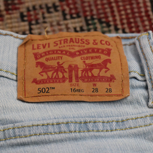 Levi's 502 W28 L29 Tapered Leg Regular Fit Blue Denim Jeans