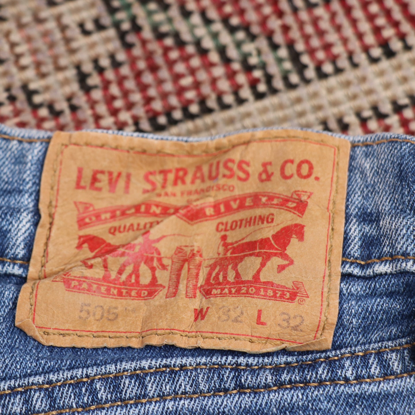 Levi's 505 W32 L31 Straight Leg Regular Fit Blue Denim Jeans