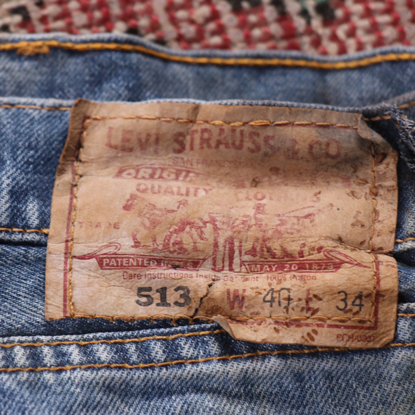 Levi's 513 W38 L27 Straight Leg Slim Fit Blue Denim Jeans
