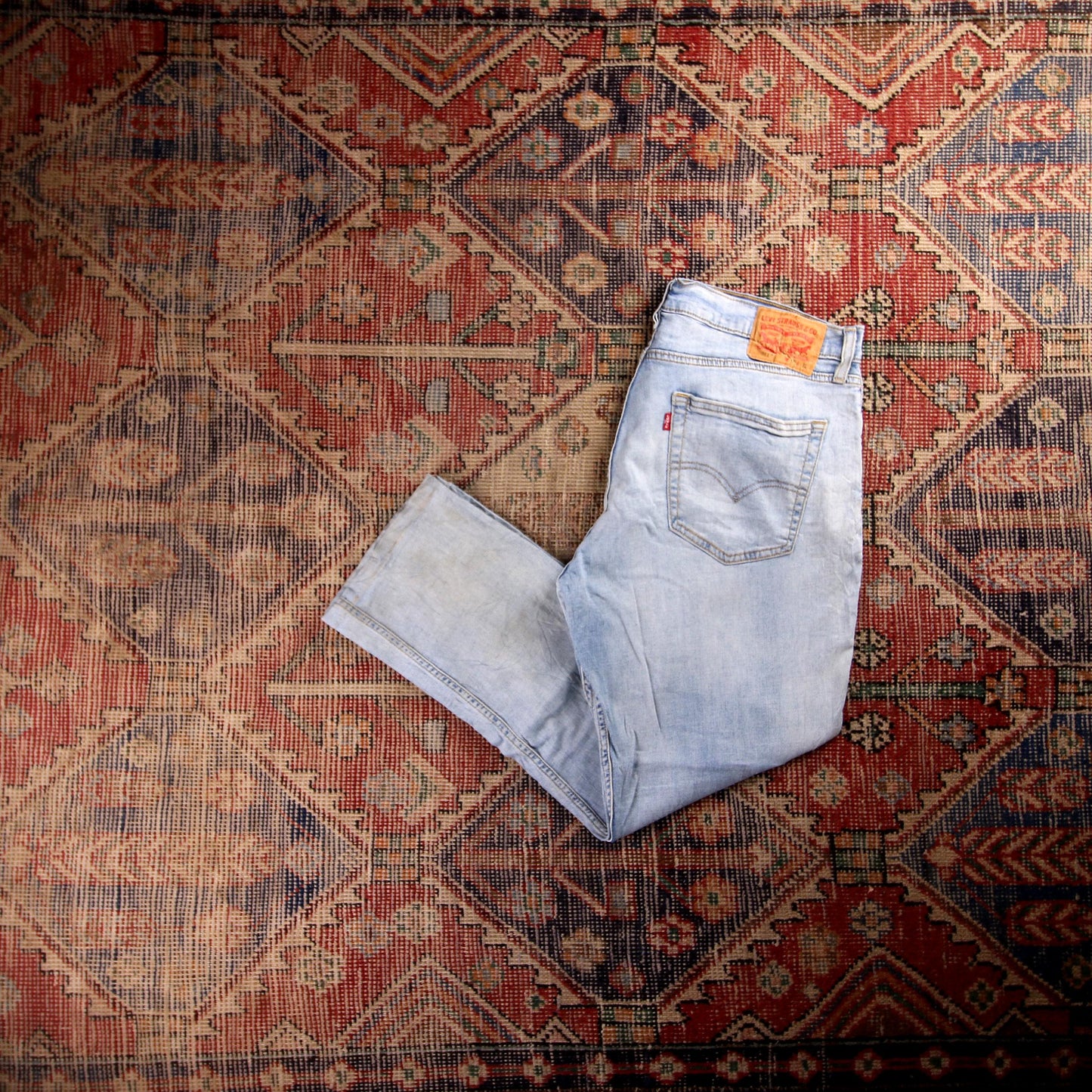 Levi's 501 Red Tab W36 L27 Original Fit Classic Ripped Style Blue Denim Jeans