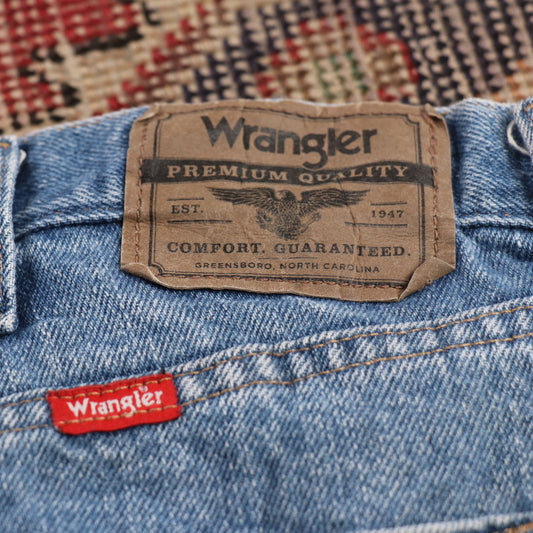 Wrangler W40 L30 Straight Leg Relaxed Fit Blue Denim Jeans