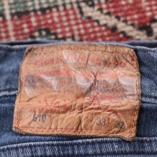 Levi's 510 Red Tab W32 L30 Skinny Blue Denim Jeans