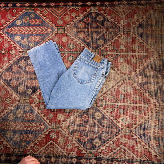 Lee W34 L27 Straight Leg Relaxed Fit Blue Denim Jeans