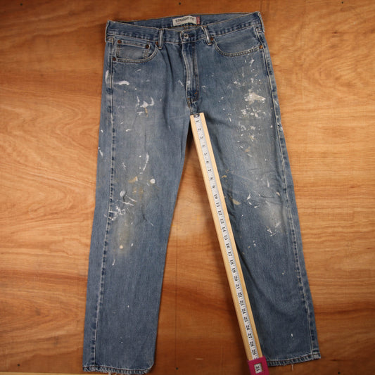 Levi's 505 Red Tab W38 L31 Straight Leg Regular Fit Blue Denim Jeans