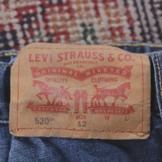 Levi's 520 Orange Tab W30 L28 Tapered Leg Slim Fit Blue Denim Jeans