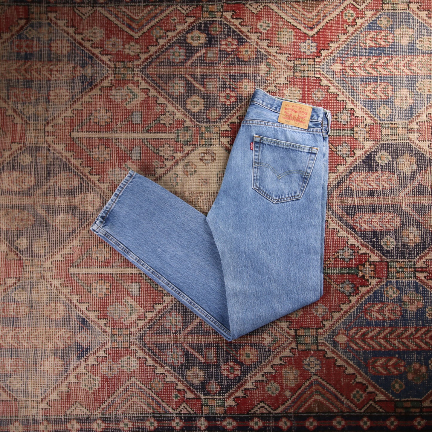 Levi's 505 Red Tab W32 L33 Straight Leg Regular Fit Blue Denim Jeans