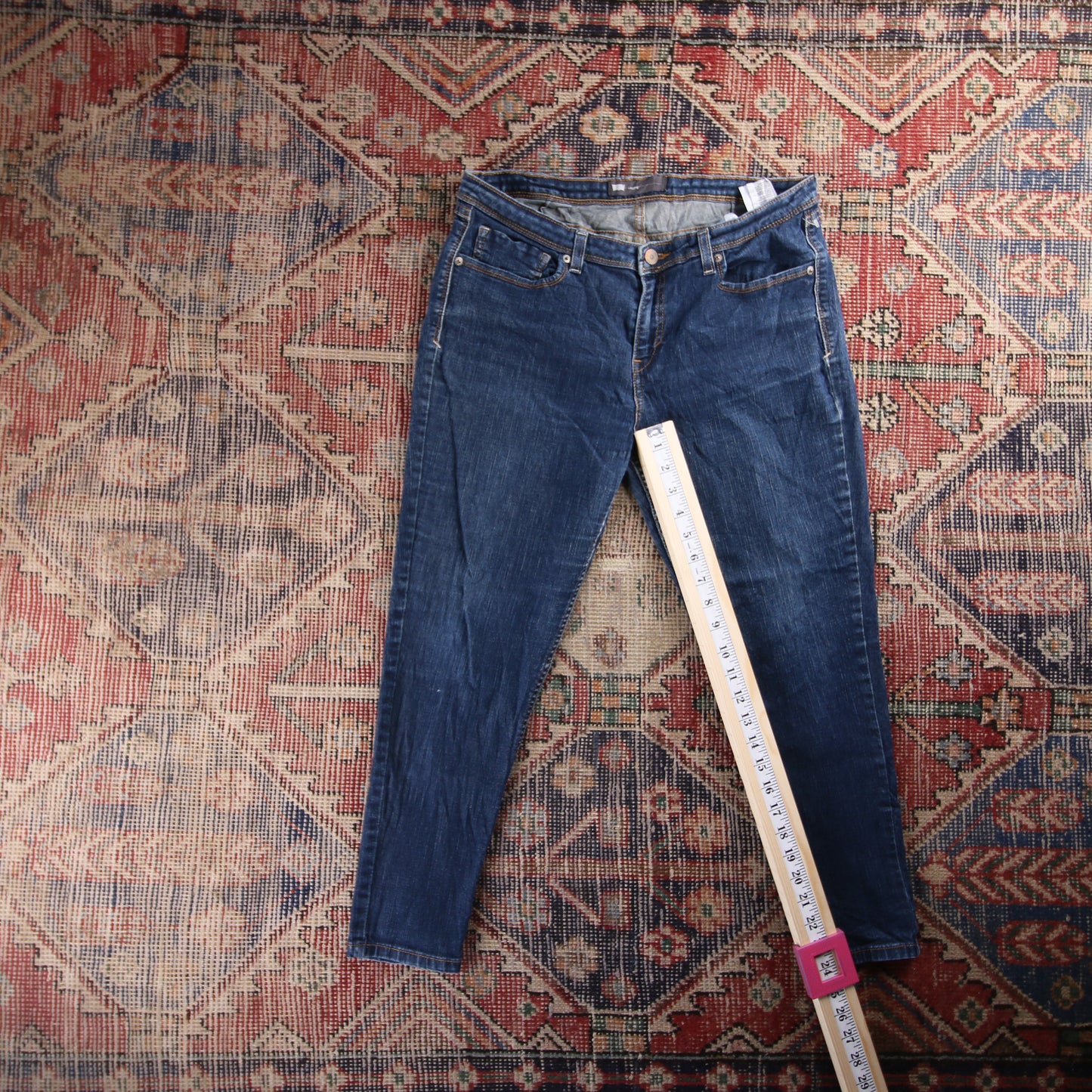 Levi's 711 Red Tab W32 L24 Skinny Blue Denim Jeans