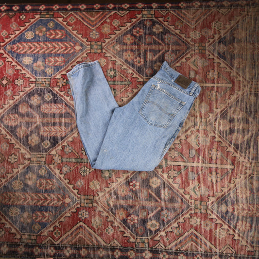 Lee W34 L30 Straight Leg Relaxed Fit Blue Denim Jeans