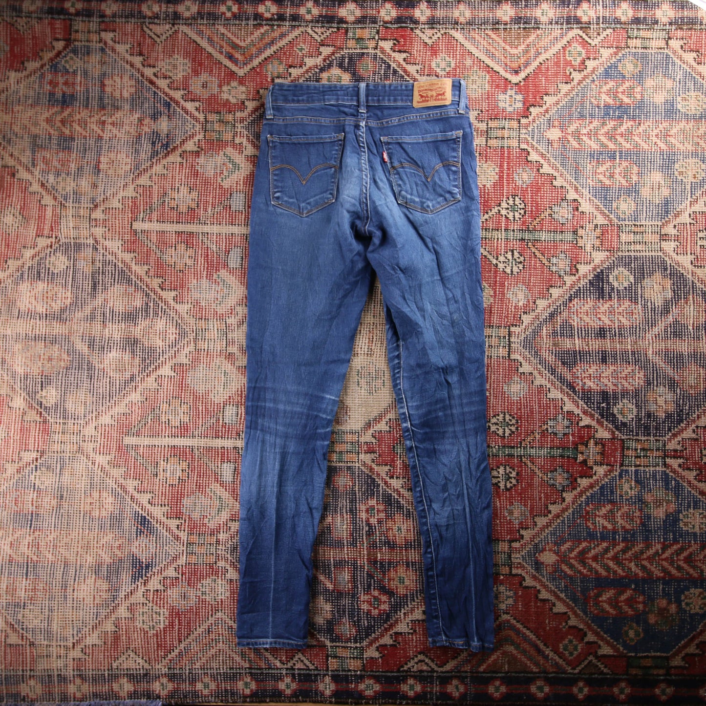 Levi's 711 Red Tab W26 L28 Skinny Blue Denim Jeans