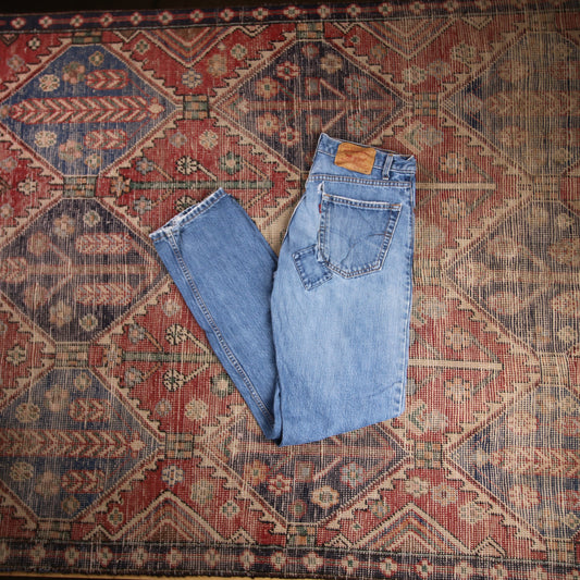 Levi's 505 W32 L33 Straight Leg Regular Fit Blue Denim Jeans
