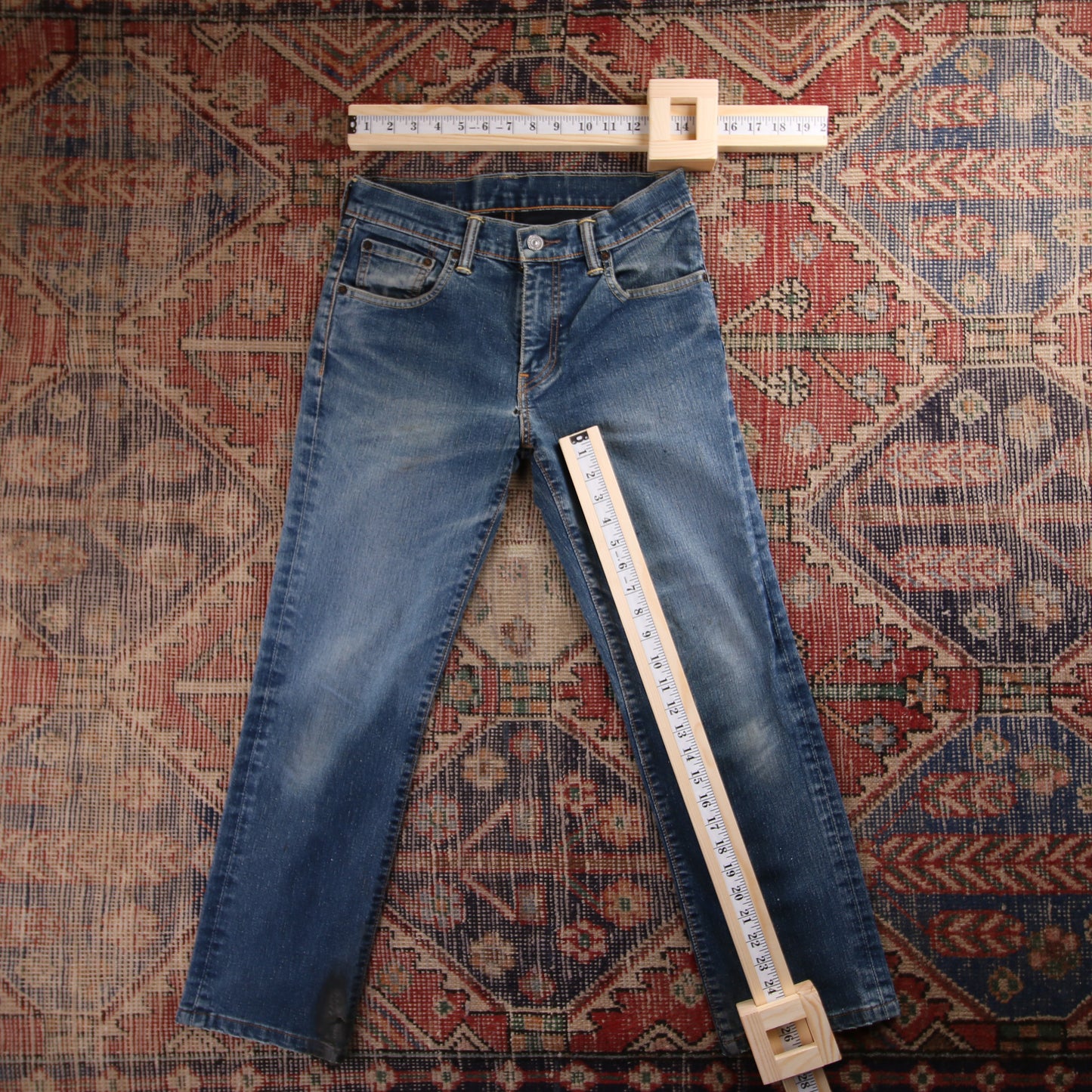 Levi's 502 Red Tab W28 L32 Tapered Leg Regular Fit Blue Denim Jeans