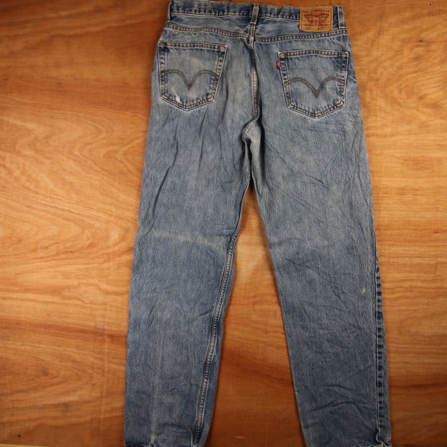 Levi's 550 Red Tab W36 L33 Tapered Leg Relaxed Fit Blue Denim Jeans