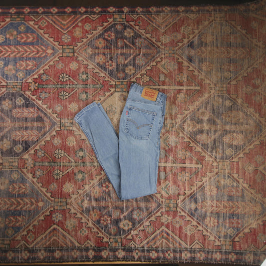 Levi's W26 L27 Skinny Classic Ripped Style Blue Denim Jeans