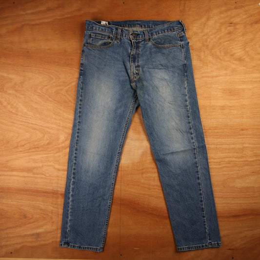 Levi's 505 Red Tab W34 L29 Straight Leg Regular Fit Blue Denim Jeans