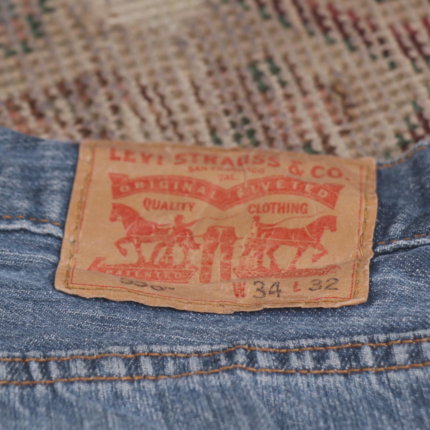 Levi's 550 W32 L30 Tapered Leg Relaxed Fit Blue Denim Jeans